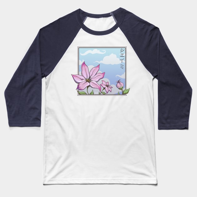 Hedgehog Flower Baseball T-Shirt by The Last Shaymin